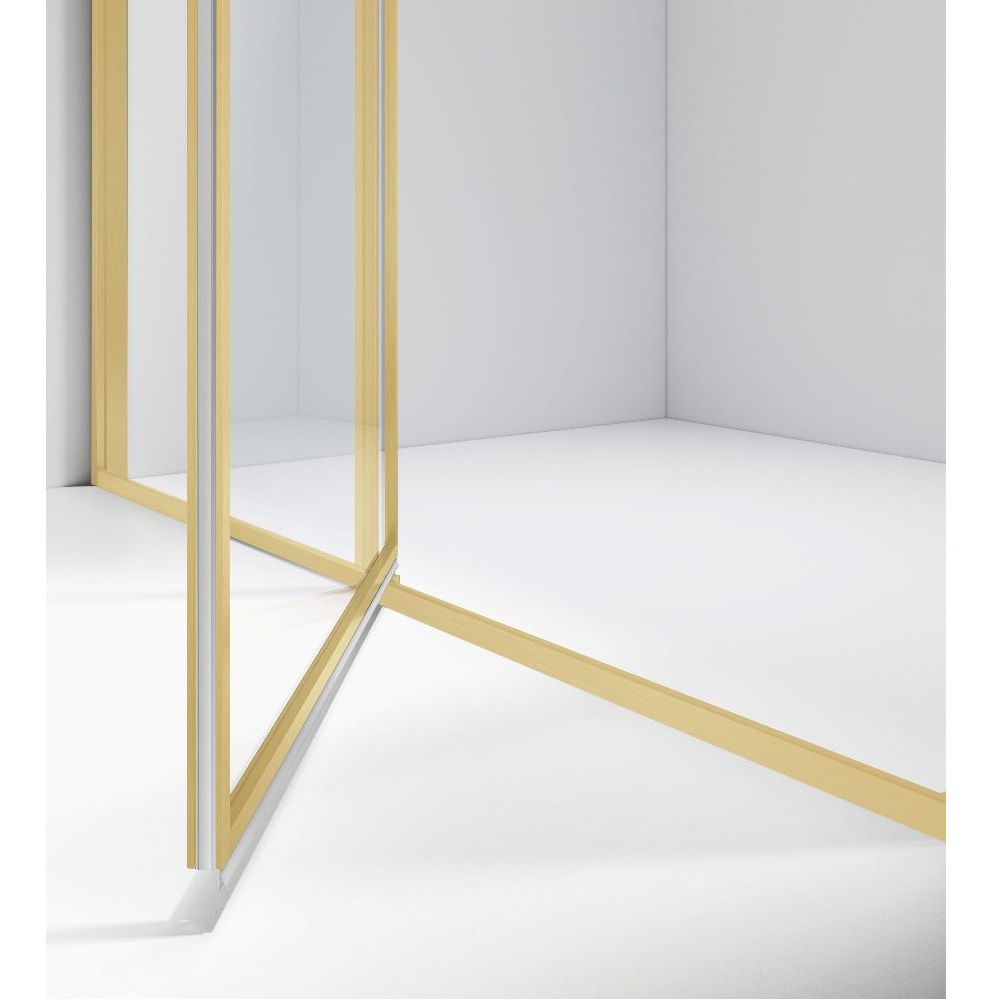 Душевая дверь Vincea Slim 120 Золото матовое / Прозрачное — изображение 4