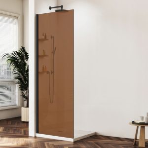 Душевая перегородка Vincea Walk-In Черный / Янтарное